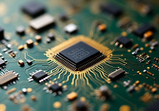 Close up of a custom designed IoT circuit board