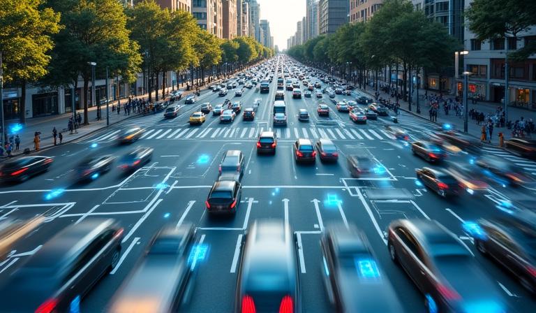 Smart traffic intersection with IoT sensor overlays